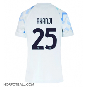 Billige Fotballdrakt Inter Milan Manuel Akanji #25 Replika Bortedrakt Dame 2025-26 Kortermet